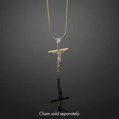 14K Bicolor Kruzifix Anhänger
