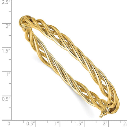 14K Gelbgold Poliert Gedreht Klappbar Armreif