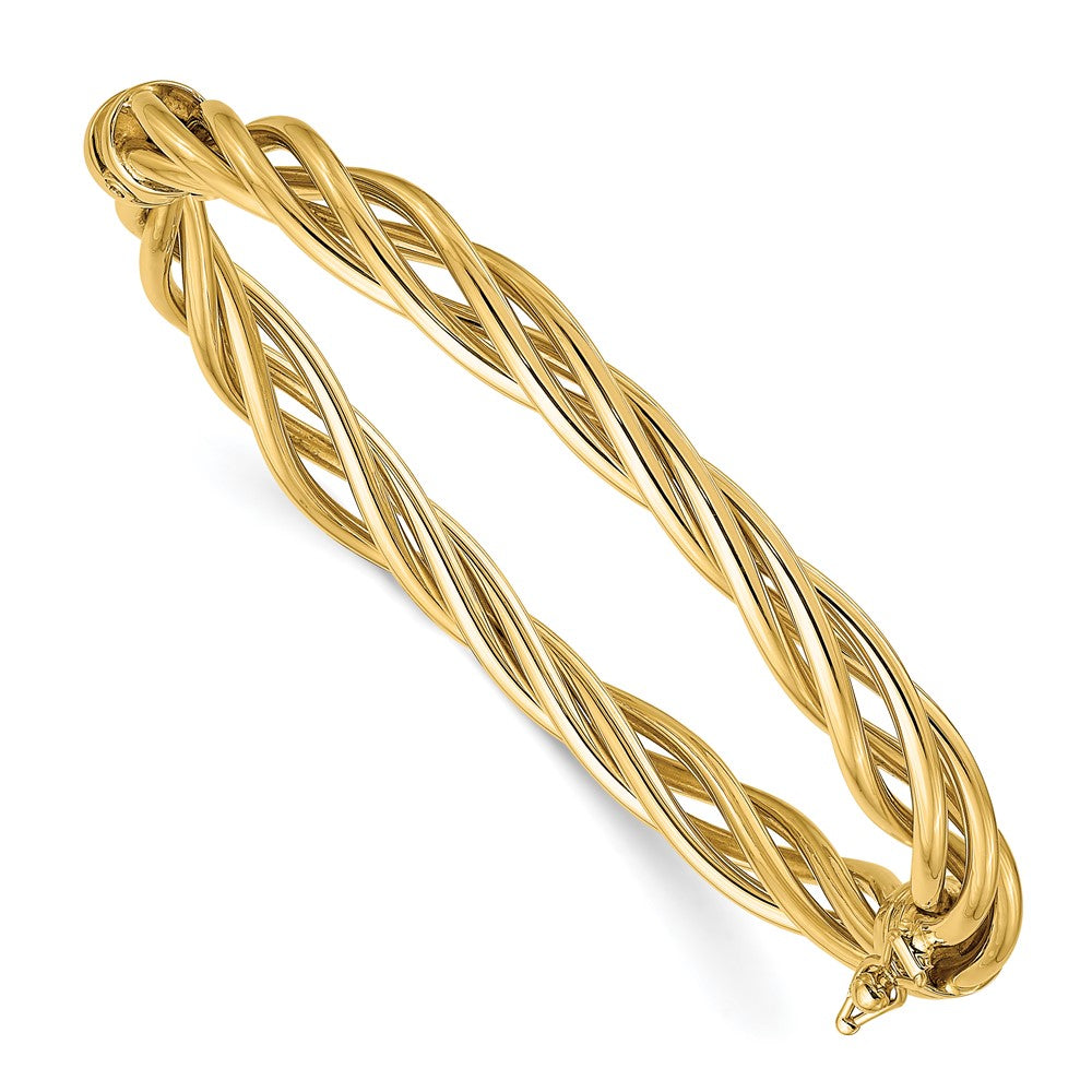 14K Gelbgold Poliert Gedreht Klappbar Armreif