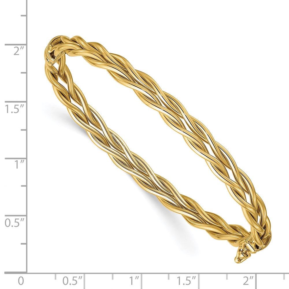 14K Gelbgold Poliert Weaved Klappbar Armreif