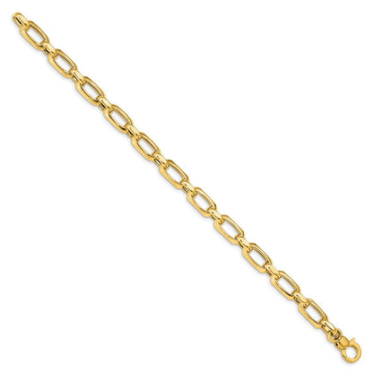 14K Gelbgold Poliert und Strukturiert Armband