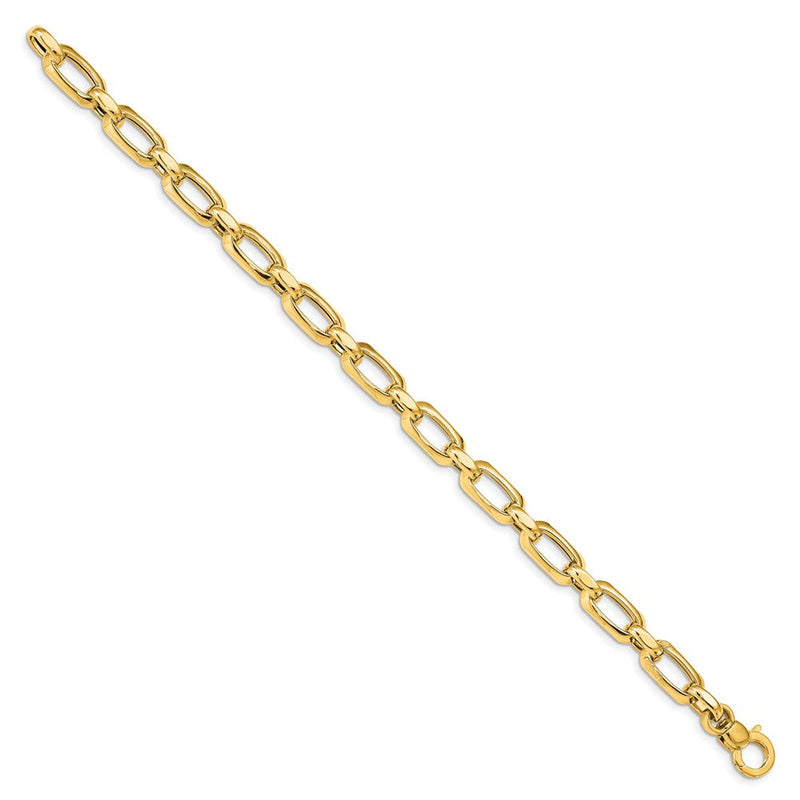 14K Gelbgold Poliert und Strukturiert Armband