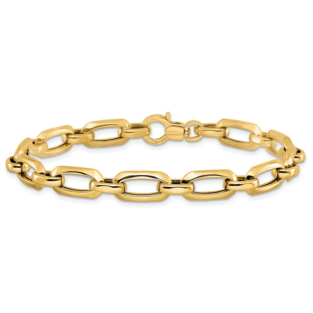 14K Gelbgold Poliert und Strukturiert Armband