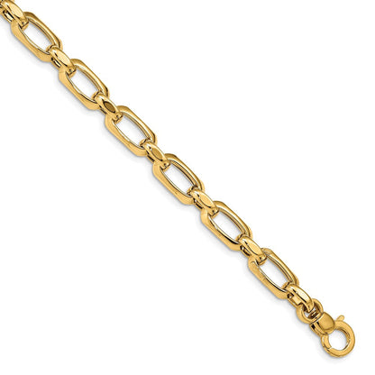 14K Gelbgold Poliert und Strukturiert Armband