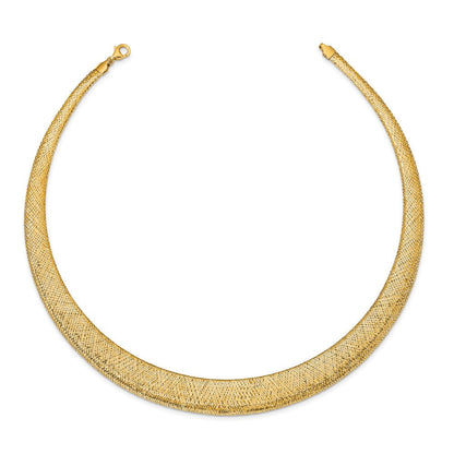 14K Gelbgold Poliert/textured Dehnbar Halskette