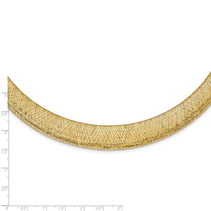 14K Gelbgold Poliert/textured Dehnbar Halskette