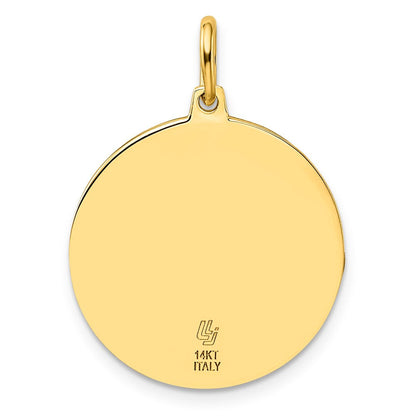 14K Gelbgold Poliert und Satiniert Rund St. Christopher Anhänger