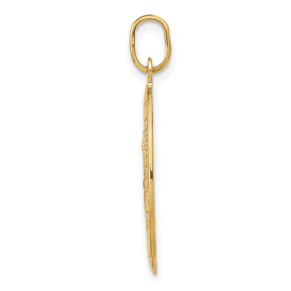 14K Gelbgold Poliert und Satiniert Oval St. Christopher Anhänger