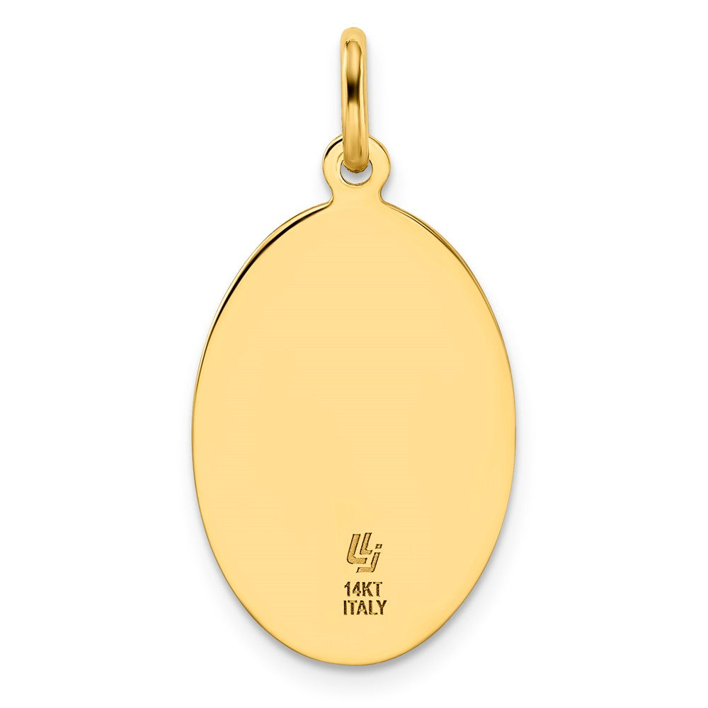 14K Gelbgold Poliert und Satiniert Oval St. Christopher Anhänger