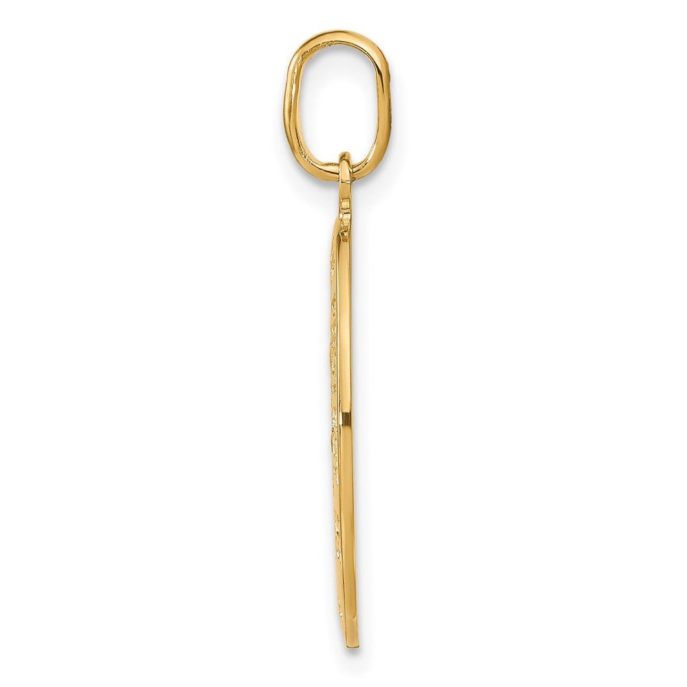 14K Gelbgold Poliert und Satiniert Oval St. Christopher Anhänger