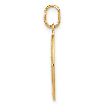 14K Gelbgold Poliert und Satiniert Oval St. Christopher Anhänger
