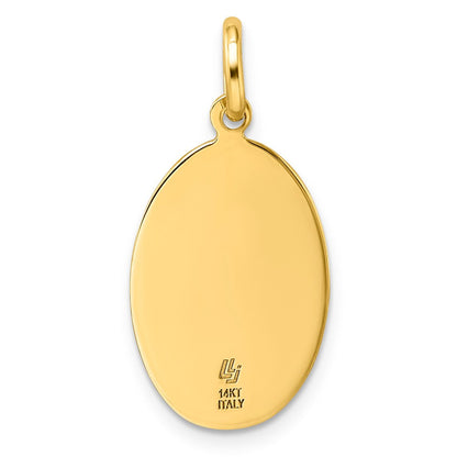 14K Gelbgold Poliert und Satiniert Oval St. Christopher Anhänger