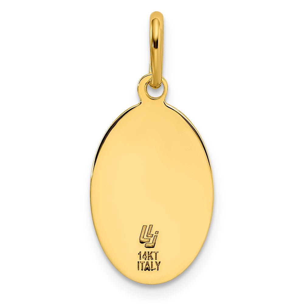 14K Gelbgold Poliert und Satiniert Oval St. Christopher Anhänger