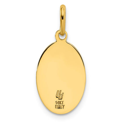 14K Gelbgold Poliert und Satiniert Oval St. Christopher Anhänger