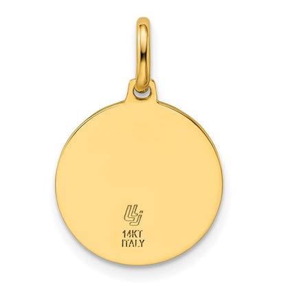 14K Gelbgold Poliert und Satiniert Rund St. Christopher Anhänger