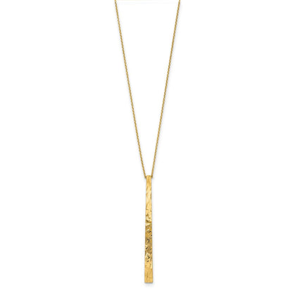14K Gelbgold Poliert Diamantiert Halskette