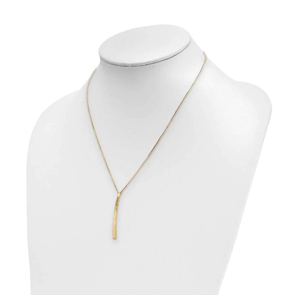 14K Gelbgold Poliert Diamantiert Halskette