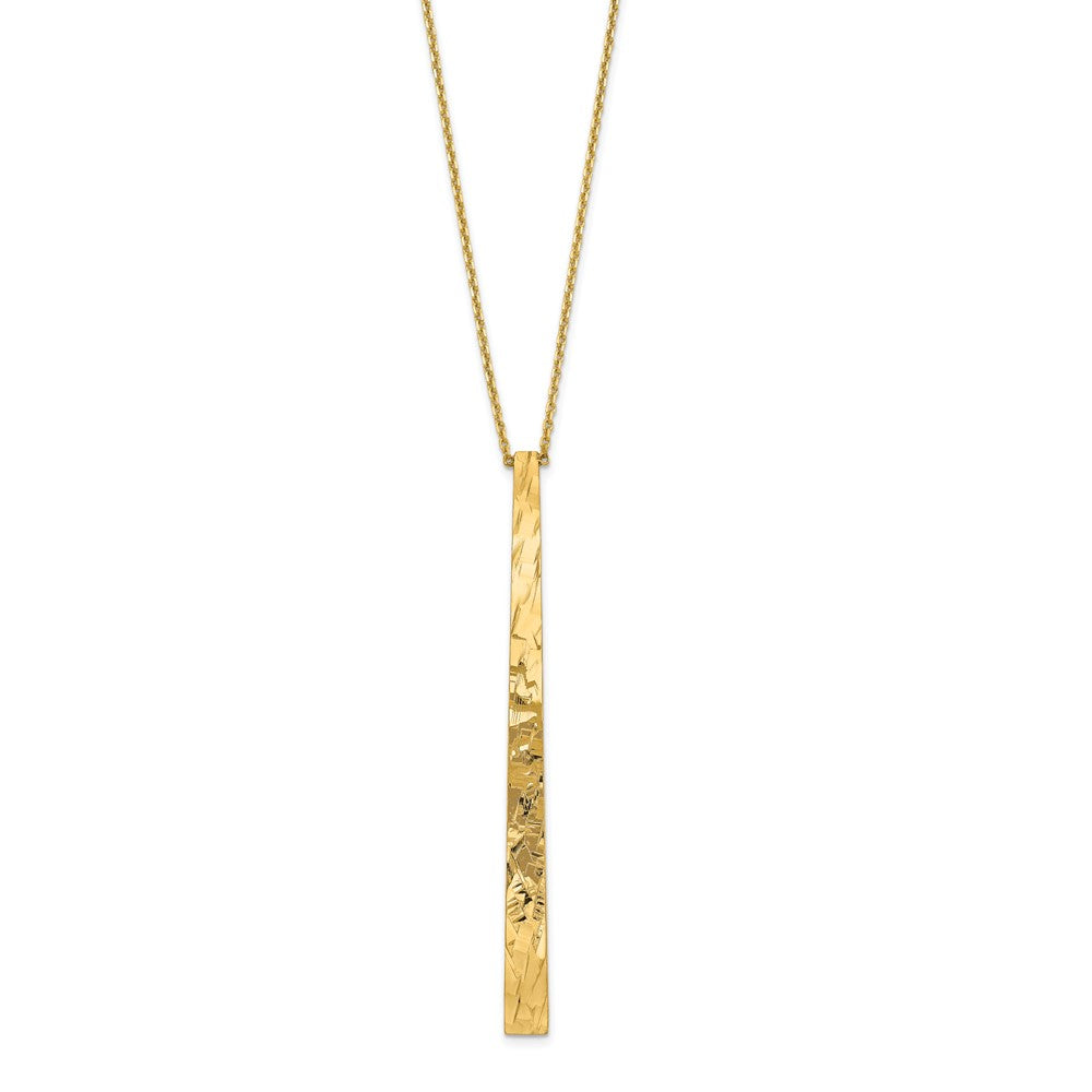 14K Gelbgold Poliert Diamantiert Halskette
