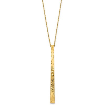 14K Gelbgold Poliert Diamantiert Halskette