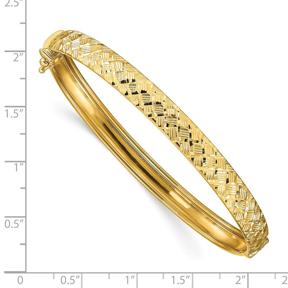 14K Gelbgold Poliert und Diamantiert Klappbar Armreif