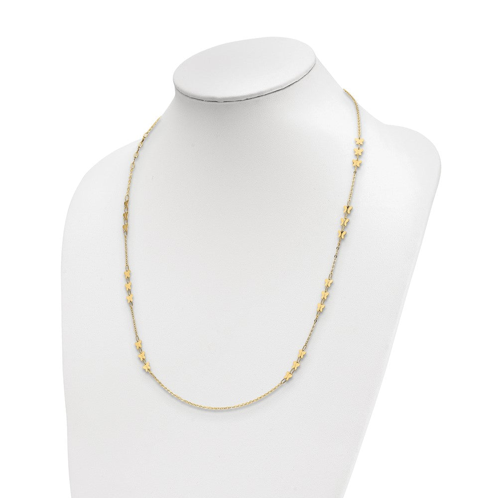 14K Gelbgold Poliert Schmetterling Halskette