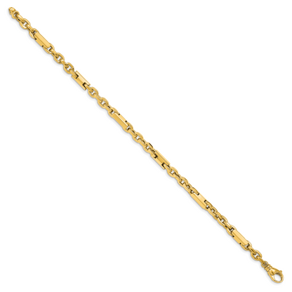 14K Gelbgold Herren Poliert Fantasieglieder Armband