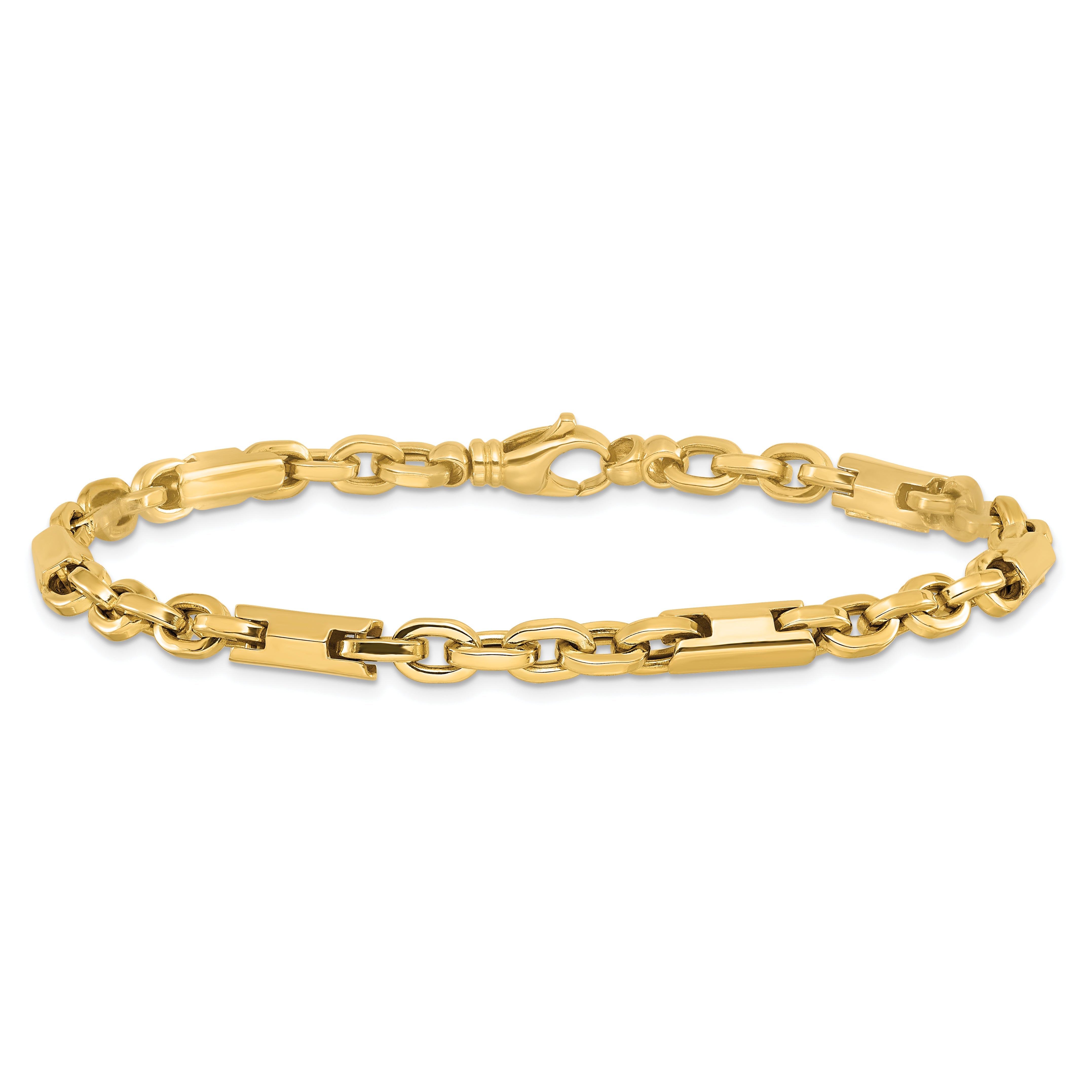 14K Gelbgold Herren Poliert Fantasieglieder Armband