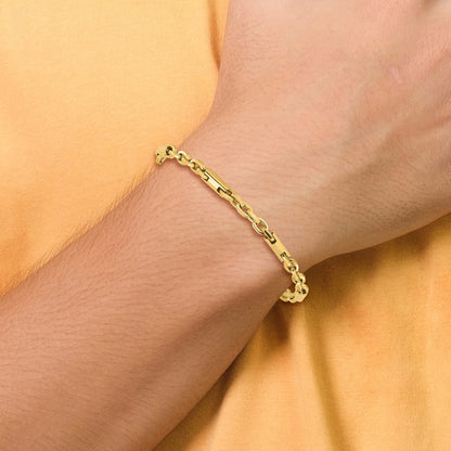 14K Gelbgold Herren Poliert Fantasieglieder Armband