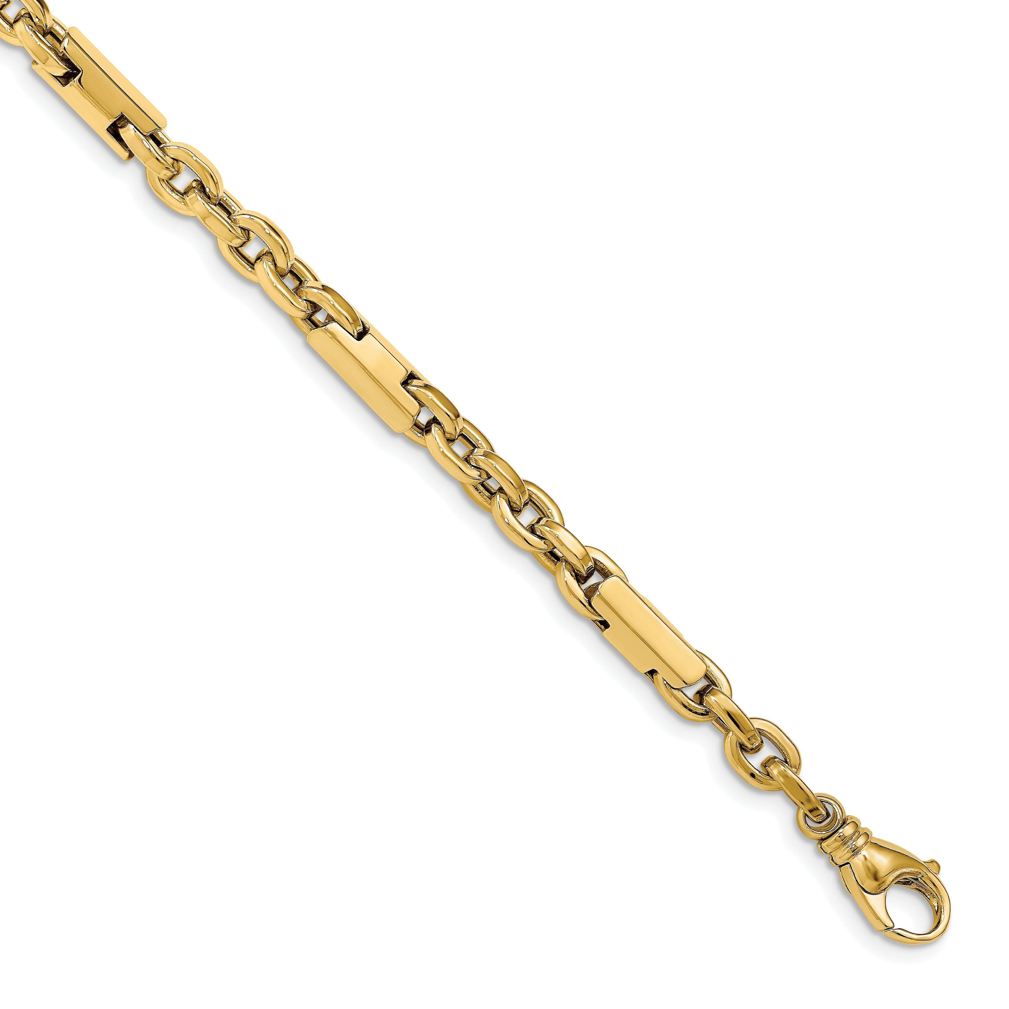14K Gelbgold Herren Poliert Fantasieglieder Armband