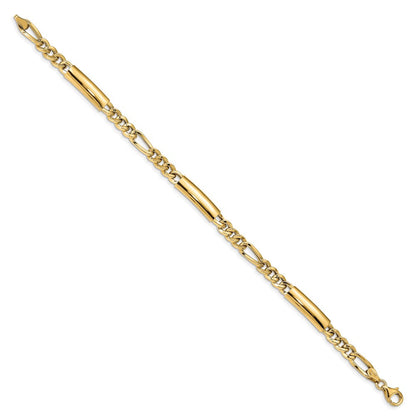 14K Gelbgold Herren Poliert Fantasieglieder Armband