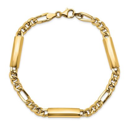 14K Gelbgold Herren Poliert Fantasieglieder Armband