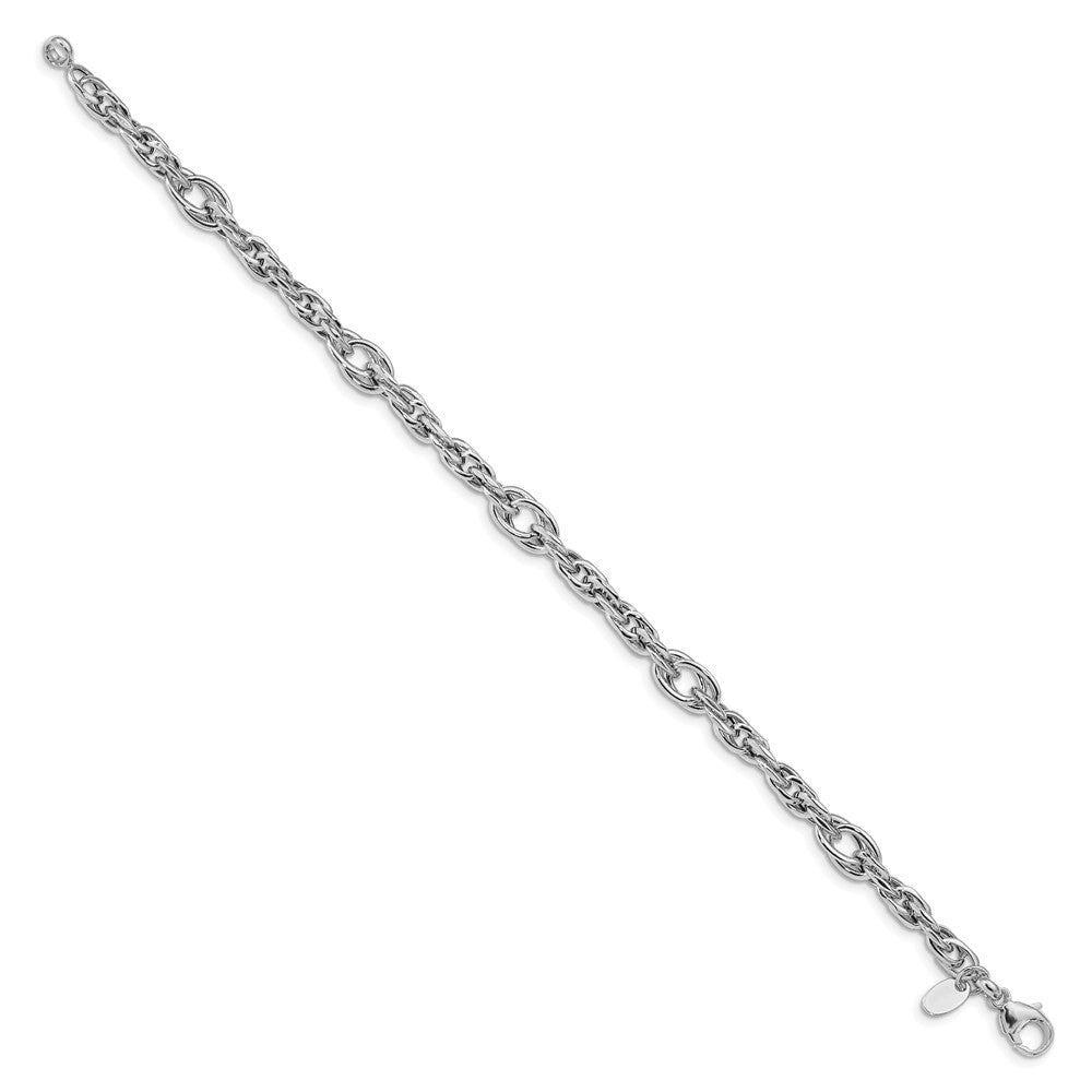 14K Weißgold Poliert Glieder Armband
