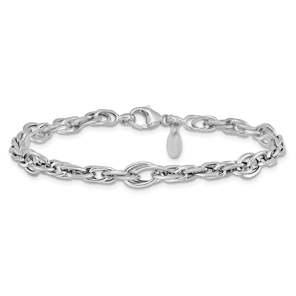 14K Weißgold Poliert Glieder Armband