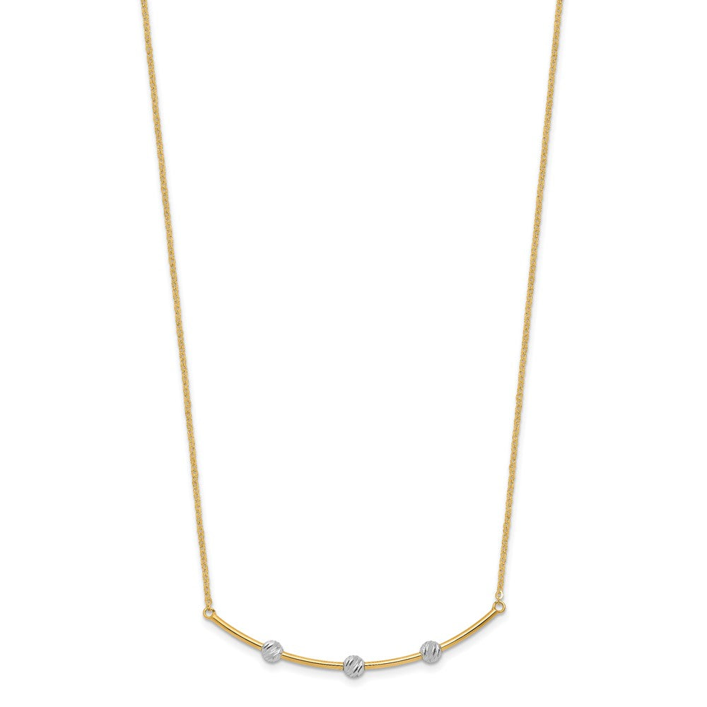 14K Bicolor Diamantiert Stab Halskette