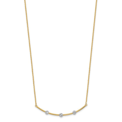 14K Bicolor Diamantiert Stab Halskette