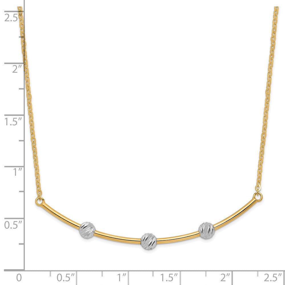 14K Bicolor Diamantiert Stab Halskette