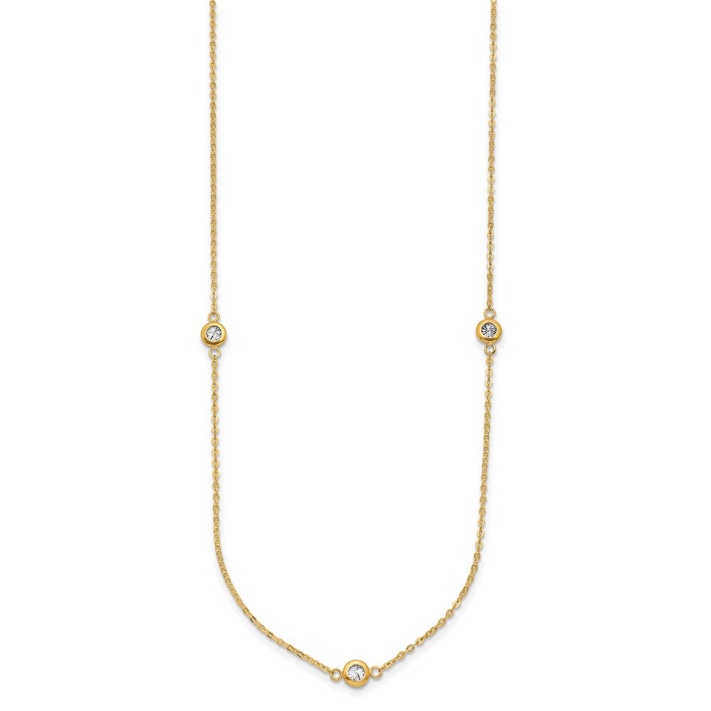 14K Bicolor Poliert Diamantiert Halskette