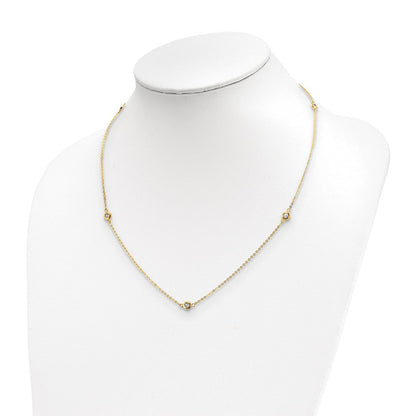 14K Bicolor Poliert Diamantiert Halskette