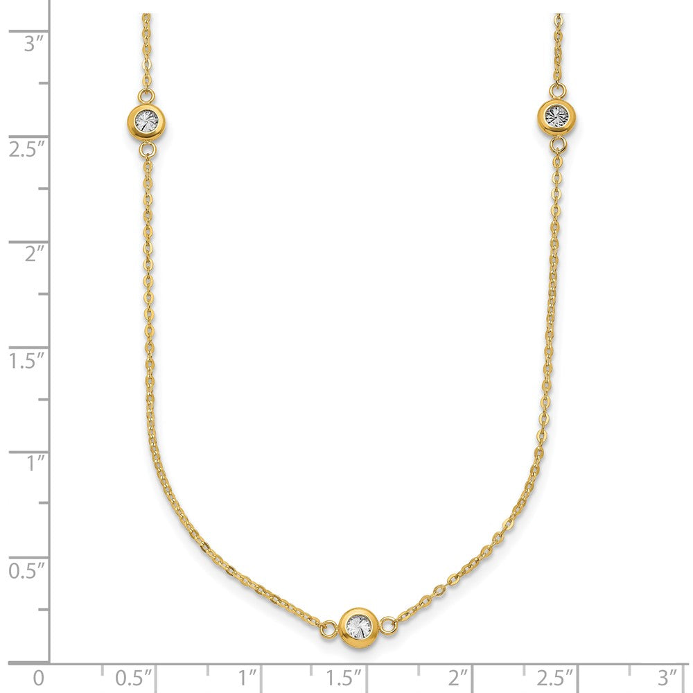 14K Bicolor Poliert Diamantiert Halskette