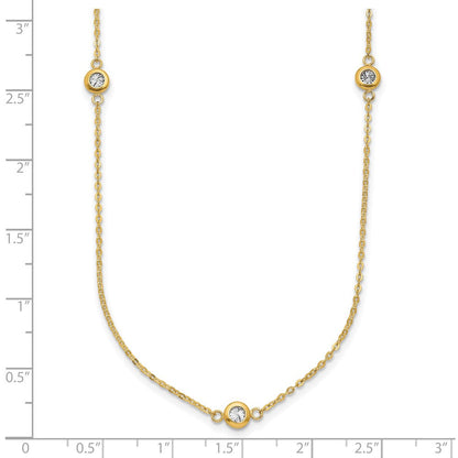 14K Bicolor Poliert Diamantiert Halskette