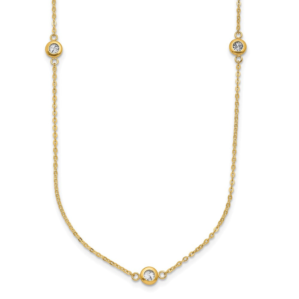 14K Bicolor Poliert Diamantiert Halskette