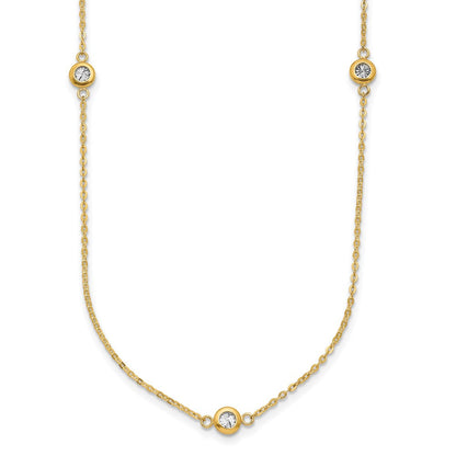 14K Bicolor Poliert Diamantiert Halskette