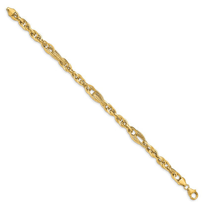14K Gelbgold Diamantiert Fantasieglieder Armband