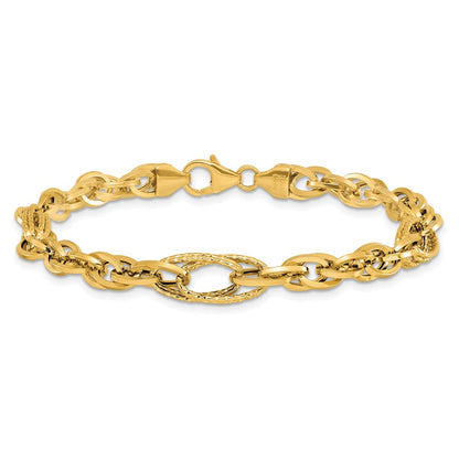 14K Gelbgold Diamantiert Fantasieglieder Armband