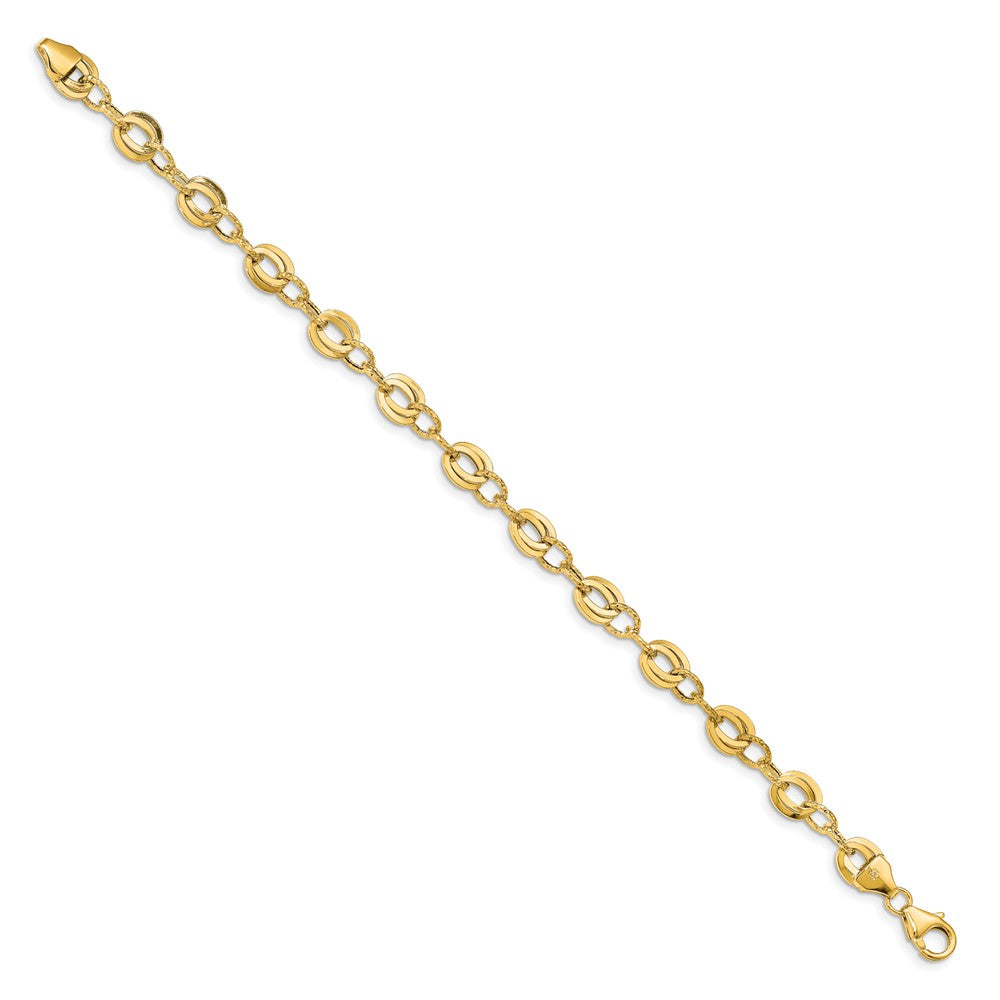14K Gelbgold Diamantiert Fantasieglieder Armband
