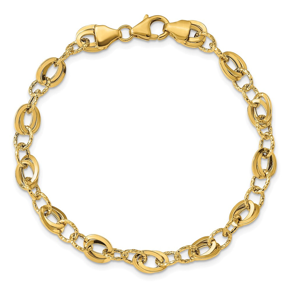 14K Gelbgold Diamantiert Fantasieglieder Armband