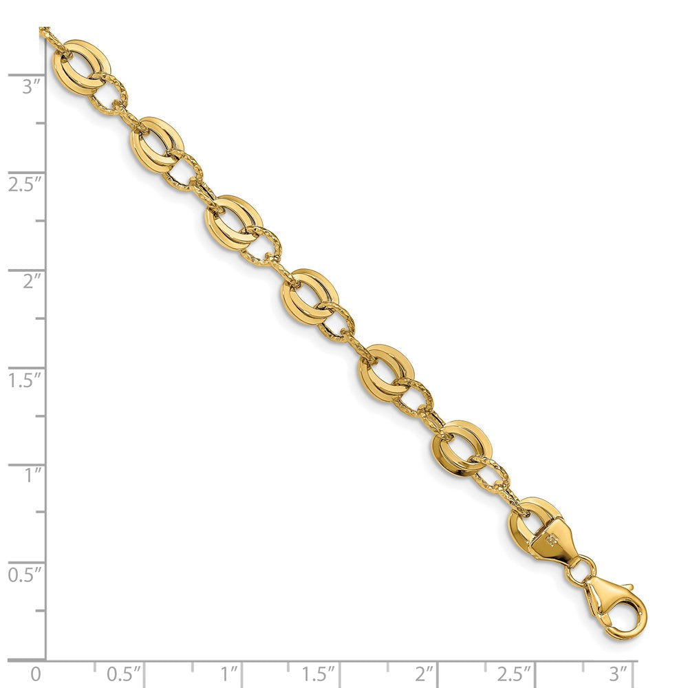 14K Gelbgold Diamantiert Fantasieglieder Armband