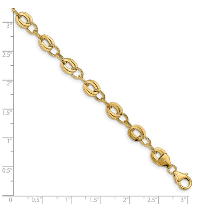 14K Gelbgold Diamantiert Fantasieglieder Armband