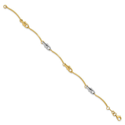 14K Bicolor Poliert Armband