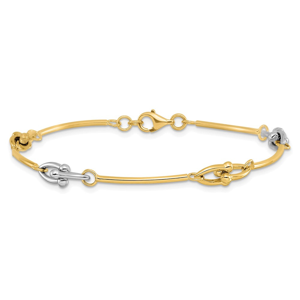 14K Bicolor Poliert Armband